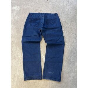 Chams Jeans Mens 40 Blue Denim Straight Leg 5 Pocket Zip Fly Dark Wash South JNC